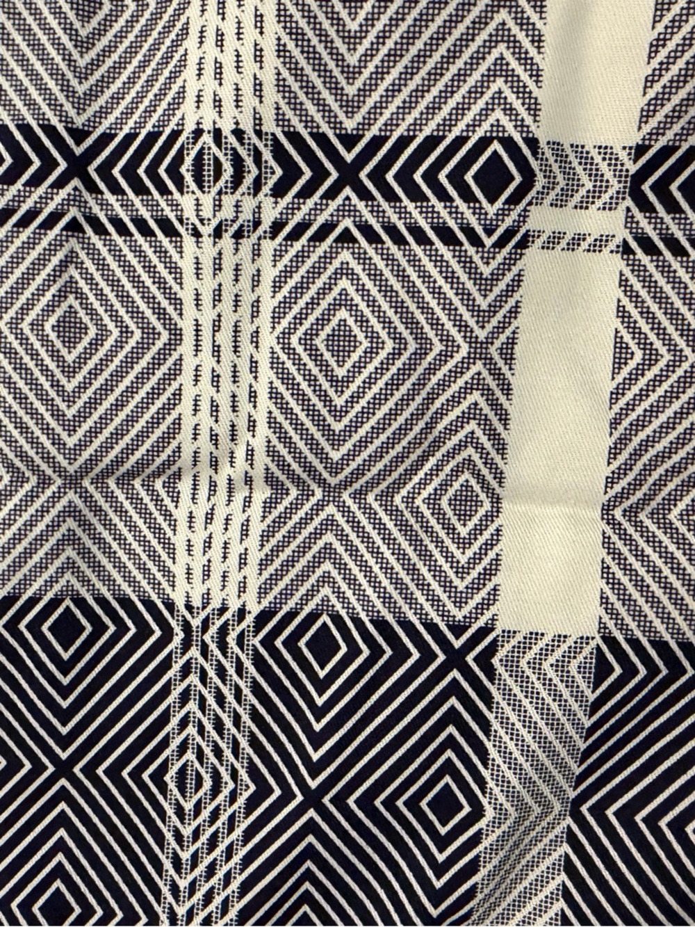 Vintage Black and White Plaid type Print Fabric